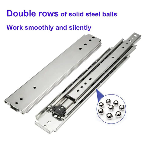 Heavy Duty 22 Inch Drawer Slides Pair With Full Extension 500 Pound Capacity Side Mount Ball Bearing Rails With Lock Screws Included Zinc Plated Steel Quiet Operation, 22-inch steel slides