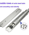Heavy Duty 32 Inch Drawer Slides With Full Extension Side Mount Ball Bearing Rails 500 Lb Load Capacity Locking Mechanism Screws Included