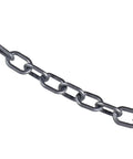 Hella Tough Silver Plastic Barrier Chain For Tight Crowd Control And Venue Safety Lines One Inch Diameter Five Hundred Foot Roll close-up of links