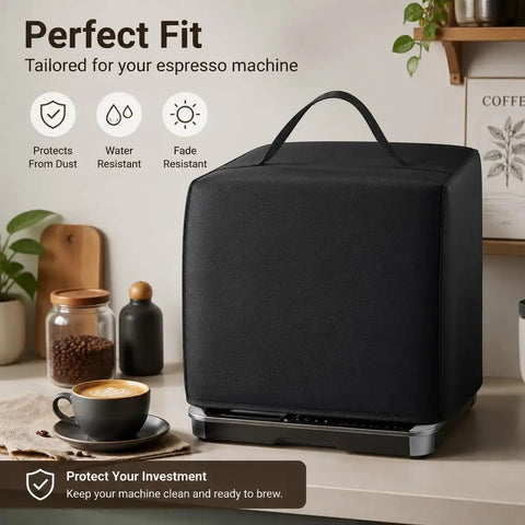 Water Resistant Coffee Maker Cover For K-Classic K50 2015-2023 With Dust Resistant Shield Built In Storage Pocket shown in kitchen