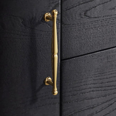Gold Cabinet Pull Handle 192mm Center Zinc Alloy Drawer Pull on black cabinet