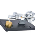 Hands On Stirling Engine Model Kit With Aluminum Alloy Construction External Combustion Engine For Realistic Physics Experiments A Kid Friendly STEM Educational Toy For Classroom Projects And Home Learning on black base