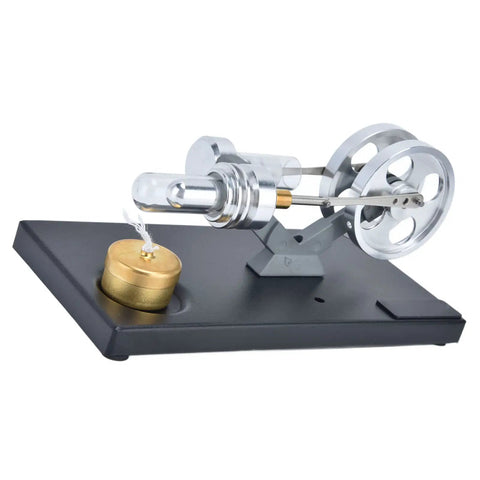 Hands On Stirling Engine Model Kit With Aluminum Alloy Construction External Combustion Engine For Realistic Physics Experiments A Kid Friendly STEM Educational Toy For Classroom Projects And Home Learning on black base