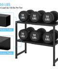 Expandable 2 Tier Metal Storage Shelves With 150 Lbs Capacity Heavy Duty Organizer for Kitchen Pantry under dumbbells