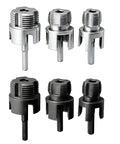 Heavy Duty Carbon Steel Pipe Threader Kit For Electric Drill Includes 1, 4 And 6 Inch Dies For Plumbing And Repair Tasks, six dies displayed.