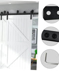 Track Mending Plates Heavy Duty Bracket Connector For Barn Door Tracks Seamless Repair, installed on sliding doors, 4 hole carbon steel
