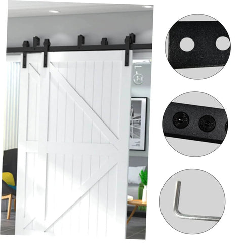 Track Mending Plates Heavy Duty Bracket Connector For Barn Door Tracks Seamless Repair, installed on sliding doors, 4 hole carbon steel