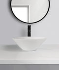 USZWBY Vessel Sinks Bathroom Sink Hotel Apartment Lampshade-Shaped Countertop Art Basin Balcony Ceramic Wash Bathroom Bowl Sink on a white countertop.