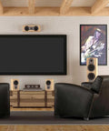 Living room decor with Officially Licensed Dope Blues Rock Legend Poster High Quality Print Wall Art featuring a guitarist.