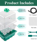 Seed Starter Tray 3 Pack With Grow Light For Indoor Seed Starting Seedling Kit Germination Set Humidity Dome And Base