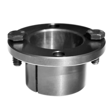 Workhorse H Style Pulley Bushing Featuring Rock Solid Carbon Steel Build With Slick 1 3/8 Inch Bore Split Taper Locking Design for keyed shafts.