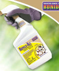 Repels All Animal Repellent Ready To Use Spray 32 Oz outdoor yard garden pest barrier bottle held in gloved hand