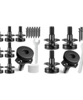 Heavy Duty Eight Piece Adjustable Leveling Feet for Furniture with Three Eighths Inch Threads and 16 Thread T Nut Kit, metal wrench included