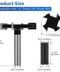 Spoilboard Surfacing Router Bit, One Quarter Inch Shank, Four Teeth, Extra Large One And One Half Inch Cutting Diameter, Diagram View