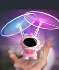 Hand Controlled Flying Toy For Kids With Dual Blades USB Rechargeable Battery 75mAh Built In Light Up Fun For Play Pink