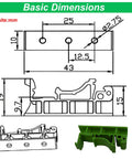 DIN Rail Mounting Kit For PCBs 35mm Snap On Adapters Clips With Screws PA66 Nylon Green Panel Brackets fitting diagram
