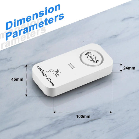 Dimensions of Wireless Water Leak Detectors With 90dB Alarm, Ultra Sensitive Leak And Drip Heads Up For Kitchen, Bathroom, And Basement