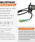 9 Pin Waterproof Ebike Motor Cable Connector With Hall Sensor Plug In Ready 160cm Lead specifications and diameter measurement