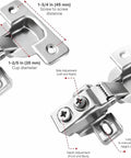 Six Pack 5/8 Inch Overlay Hinges With 3D Soft Close Satin Nickel 45mm showcasing adjustment features and stainless steel material