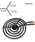 Electric Range Burner Element Replacement Kit With Two 8 Inch MP21YA 2100W And Two 6 Inch MP15YA 1500W Elements Plus Four 330031 Receptacle Sets For Quick Plug And Play Cooktop Upgrade - MP15YA 6-inch element close-up