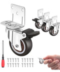 Rubber Swivel Silent Casters For Trolleys And Household Furniture Beds Move Easy With A Smooth Quiet Roll 360 Degree Swivel And Brakes Set of Four