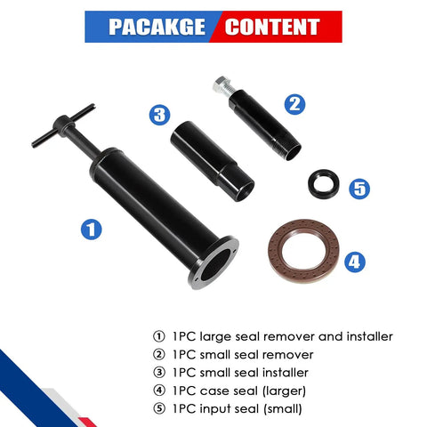 Package contents of Pro Grade Dual Clutch Transmission Seal Installer And Remover Tool Kit For Ford DCT DPS6 Focus Festiva