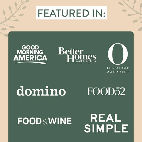 Logos of Good Morning America, Better Homes and Gardens, Oprah Magazine, Domino, Food52, Food & Wine, Real Simple.