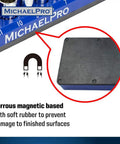Magnetic Socket Organizer Tray Set base with ferrous magnetic rubber to protect surfaces, one piece of three, blue design visible.