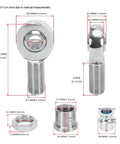 Built Tough 1.25 Inch Heim Joint Rod End Linkage Kit featuring detailed measurements of chromoly balls and adapters.