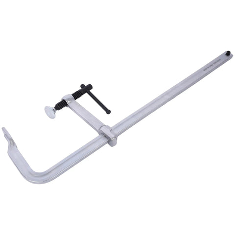 Heavy Duty 1400 Lb F Clamps With 20 Inch Jaw Drop Forged Steel Bar Vise Swivel Quick Release Tool seen from side angle.
