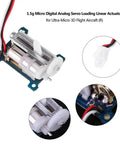 1.5g Micro Servo Linear Actuator with Coreless Motor Nylon Gear for Tiny Drones, components and wiring detail view.