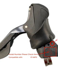 Close-up of Silicone Brake Lever Hood Covers For Ultegra ST-6870 Road Bike Shifters, durable grip, black color, brake protector.