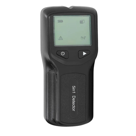 Thonlai 5 in 1 Stud Finder Multifunctional Wall Scanner for Wood and Metal Detection with LCD Display and Sensitive Sensor Suitable for All Wall Types (Black) handheld device with LCD screen