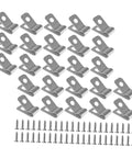 Beefy Heavy Duty Stainless Steel Wire Clips For Garden Fence And Wire Fencing Quick Assembly And Removal Clamps Pet Cage Fixing Clips Durable Cage And Cable Mounts For Home Workshop And Warehouse Use, shown with screws.