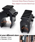 Universal 21mm Weaver Picatinny Rail Base Adapter Converter for Scope Mounts heavy duty two piece rail mount with size indicators
