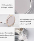 Close-up of UWYTGF 13 Pack Retrofit Led Recessed Lighting 4 Inch PMMA optical lens, aluminum body, embedded clip installation.