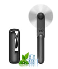 2 In 1 Portable Handheld Fan USB Rechargeable Personal Mini Fan With 8 To 15 Hours Run Time Battery Operated Foldable Pocket Size Black