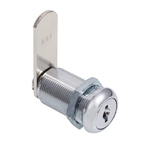 Keyed Alike Cabinet Cam Locks For Tool Boxes, RV Compartments, Mailboxes And Vending Machines, 1 1/8 Inch Cylinder, Chrome Finish