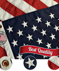American Flag 3x5 Foot Made In USA Nylon With Embroidered Stars And Sewn Stripes, Brass Grommets, Fade Resistant And Heavy Duty Outdoor