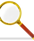 10x Handheld Magnifier For Reading And Hobby Science Projects Great For Kids And Seniors with gold plated finish and faux wood handle