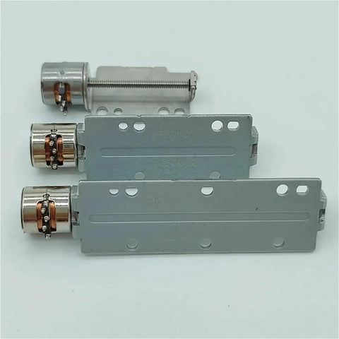 Mini Precision Screw Linear Stepper Motor 5V 2 Phase 4 Wire Micro Stepping Actuator with compact mounting plates and lead screw.