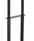 Bronze frame detail of Emilio Floor Lamp With Bronze Finish In Prairie Style Box Frame And Tan Rectangular Drum Shade, Tall 60 Inch Height