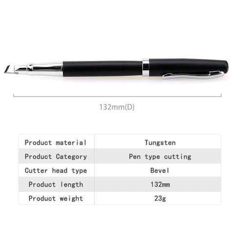 Pro Grade Fiber Optic Cleaver Tool With Snappy Carbide Tip And Sleek Pen Body, 132mm long, tungsten material, bevel cutter.