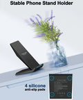 Two Coil Fast Wireless Charger Stand For iPhone 17 17 Air 16 15 15 Pro 15 Plus 14 13 And Galaxy S22 S23 S24 S25 S26 on desk with vase