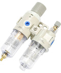 One Quarter Inch NPT Air Filter Regulator Lubricator Combo With Pneumatic Air Dryer For Compressor Water And Oil Trap Separator With Gauge