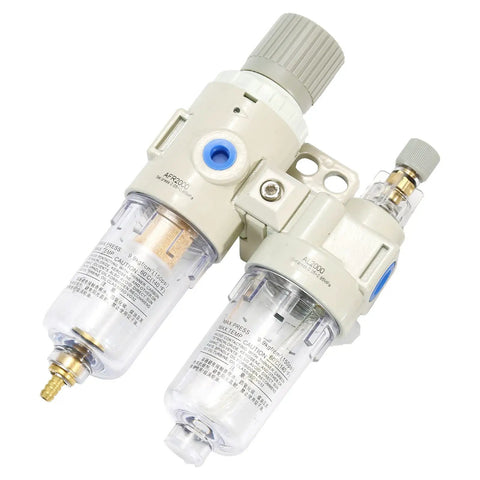 One Quarter Inch NPT Air Filter Regulator Lubricator Combo With Pneumatic Air Dryer For Compressor Water And Oil Trap Separator With Gauge