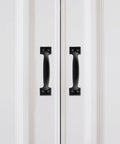 Beefy Black Metal Gate Handles 20 Pack 5.4 Inch Door Pull Handles With Screws for Outdoor Fences on white doors
