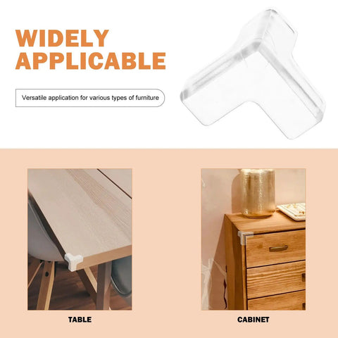 16 Pcs PVC Corner Protectors For Furniture With Adhesive Installation Clear Edge Guards for tables and cabinets