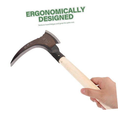 Manganese Weeding Sickle Multi Functional Detachable Handle Garden Tool For Grass Cutting And Harvesting Ergonomic Design