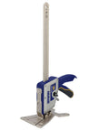 IRWIN Quick-Lift construction jack, hand lifting tool with blue housing, base plate, and long vertical lift bar